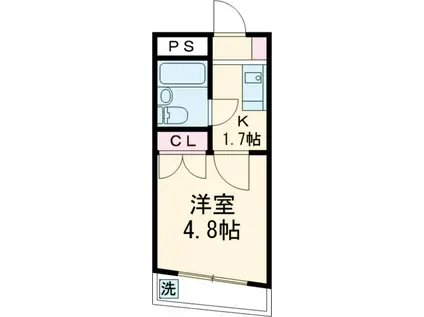 ハイタウン自由ヶ丘(1K/4階)の間取り写真