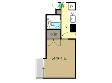 TOUEI若林(1K/1階)の間取り写真