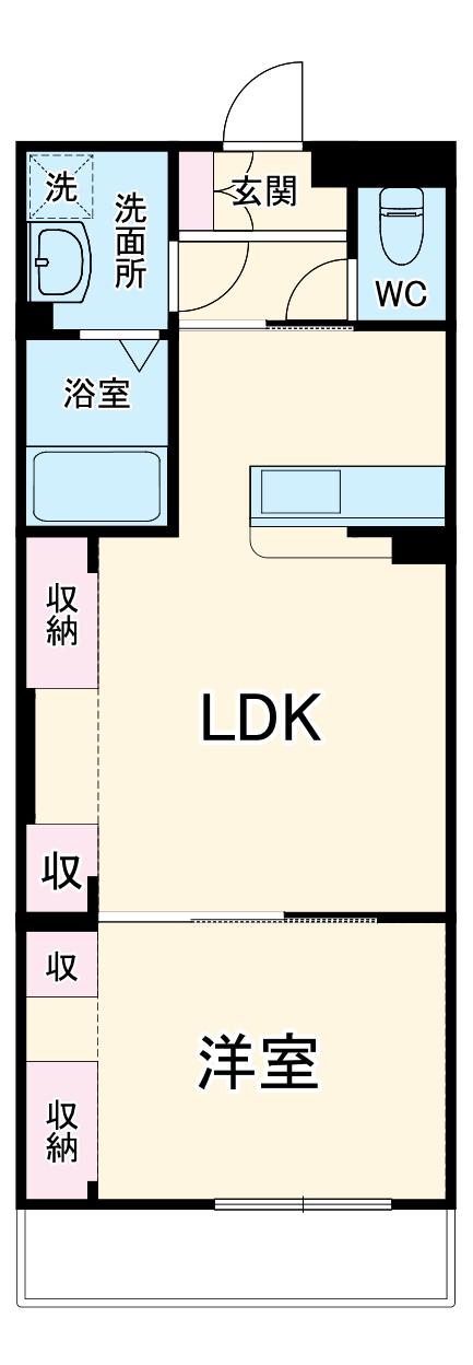 ラ・ルーチェ(1LDK/2階)の間取り写真