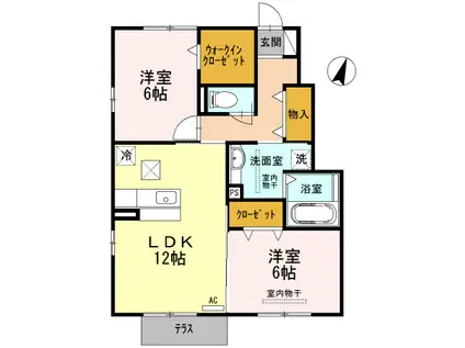 CASA今伊勢(2LDK/1階)の間取り写真