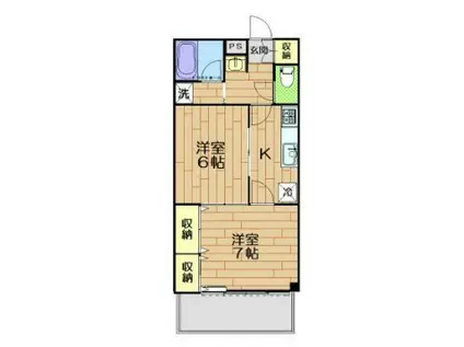 ロイヤルコーポ(2K/3階)の間取り写真