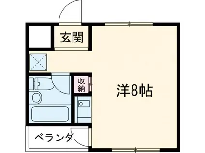 自由が丘ハイツ(ワンルーム/2階)の間取り写真