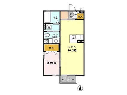 モーリC(1LDK/2階)の間取り写真