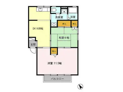 セジュールマエダⅠ(2DK/2階)の間取り写真