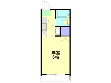 第二道明コーポ(ワンルーム/2階)の間取り写真