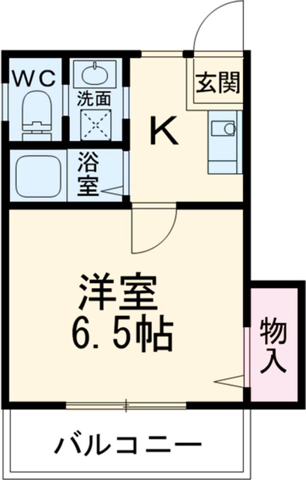 辻ハウス(1K/2階)の間取り写真