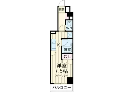 パークウェル世田谷若林(ワンルーム/2階)の間取り写真