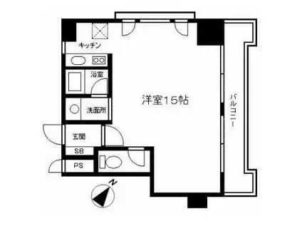 藤和三軒茶屋コープ(1K/3階)の間取り写真