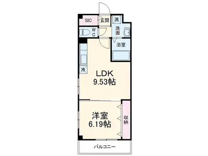 エスポア戸田公園(1LDK/3階)の間取り写真