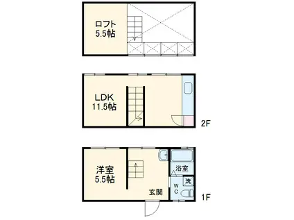 ＭｉＭｉ　ｍｕｓａｓｈｉｕｒａｗａ(1LDK)の間取り写真