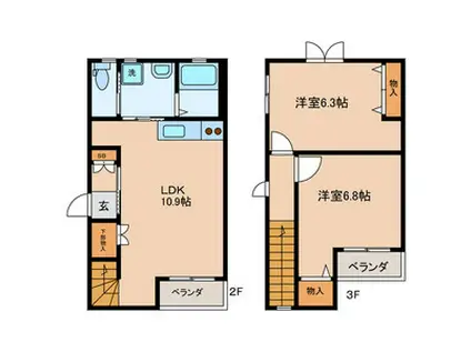 ジュネス青葉台(2LDK)の間取り写真