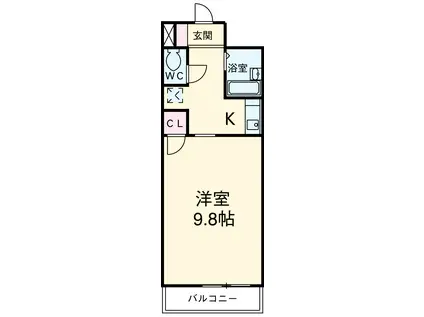 ヴィレッジ杉田C(1K/4階)の間取り写真