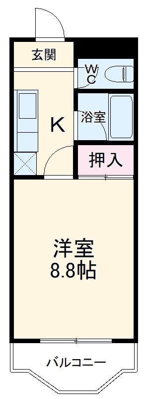 フィオーレ88(1K/3階)の間取り写真