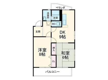 こぐま館(2DK/3階)の間取り写真