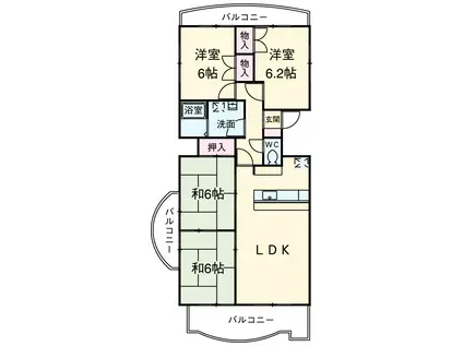 フィオーレ豊橋(4LDK/3階)の間取り写真