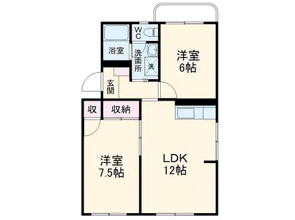ジョイ ハーベスト(2LDK/1階)の間取り写真