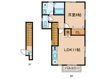 クライネ シュロス(1LDK/2階)の間取り写真