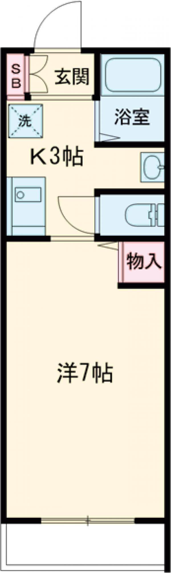 ドルフ岡本(1K/2階)の間取り写真
