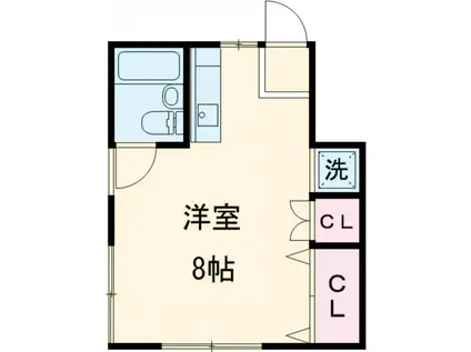 六鱗荘(ワンルーム/2階)の間取り写真