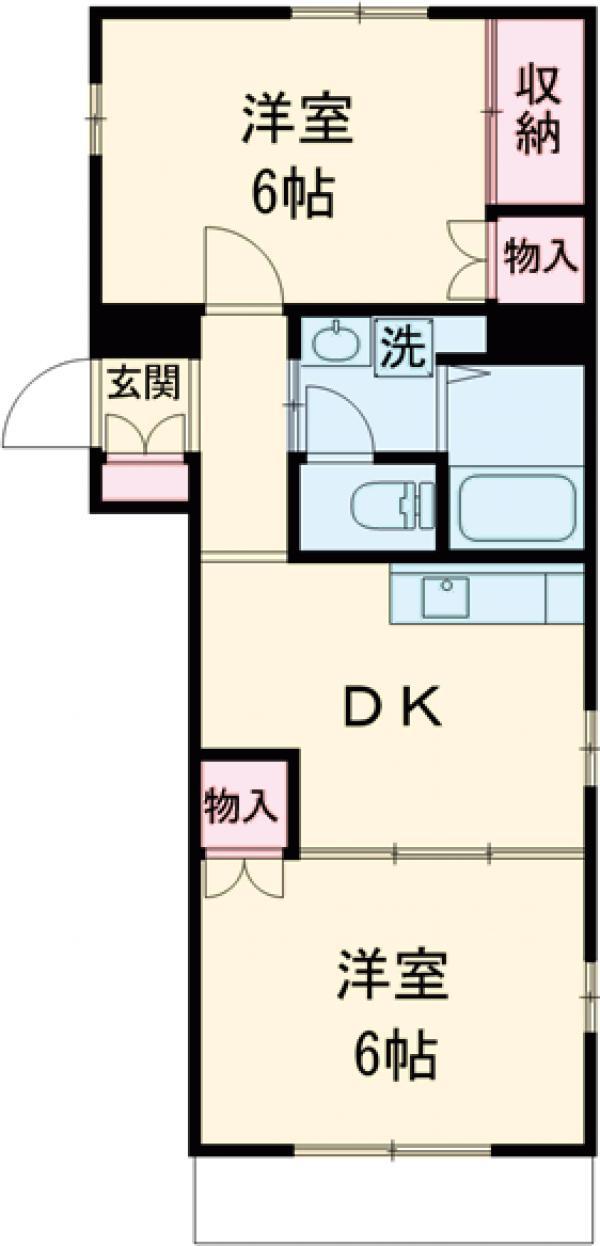 エステートピアEM(2DK/1階)の間取り写真