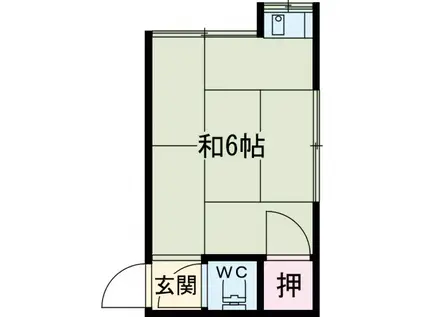 若竹ハウス(ワンルーム/2階)の間取り写真