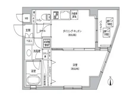ザ・プレミアムスイート高田馬場(1DK/14階)の間取り写真