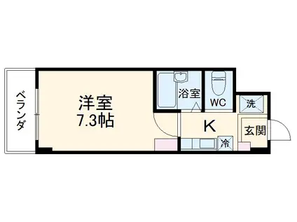 グリーンエミナンス東山(1K/2階)の間取り写真