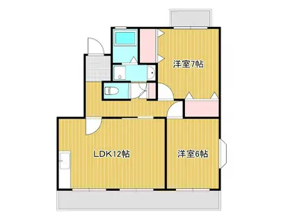 クリサンテA(2LDK/3階)の間取り写真