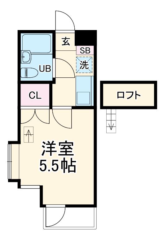 プロフィール鴻巣(1K/2階)の間取り写真