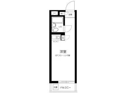 ハイシティ高田馬場(ワンルーム/4階)の間取り写真