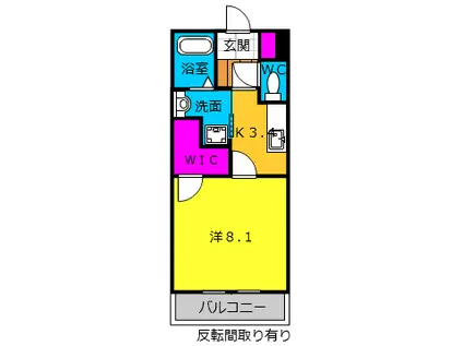 サンマリンⅡ(1K/3階)の間取り写真