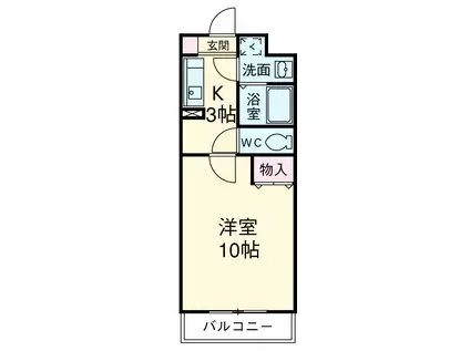 ファインステージ港町(1K/1階)の間取り写真