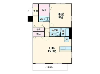 リビングタウン北上尾 B(1LDK/2階)の間取り写真