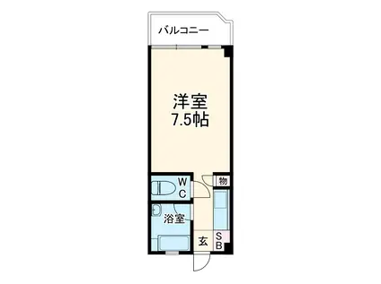 ハイネス四ツ谷(1K/4階)の間取り写真