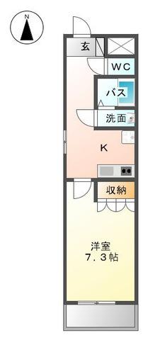 クレストールⅠ(1K/1階)の間取り写真