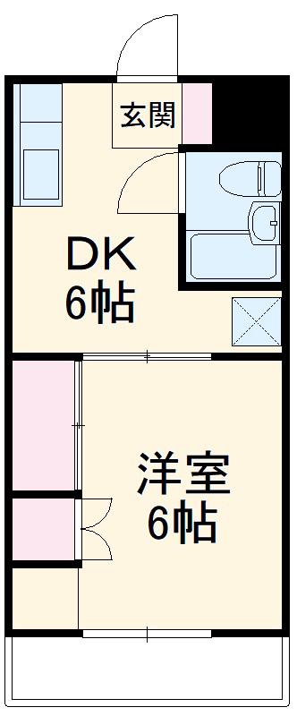 コーポ北浦(1DK/1階)の間取り写真