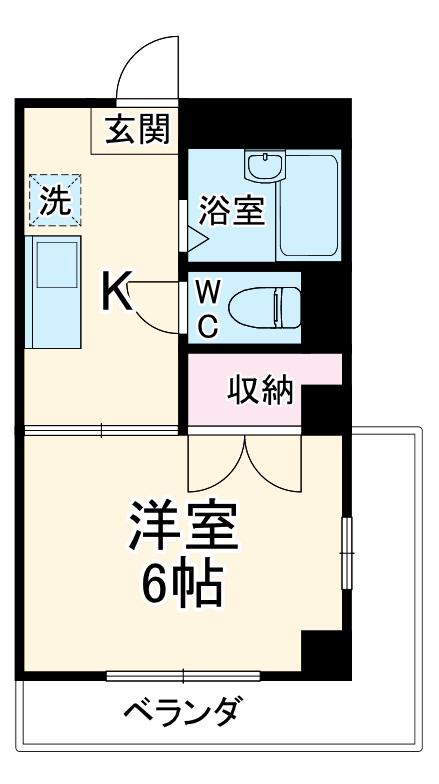 パティオ日吉(1K/2階)の間取り写真