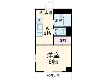 パティオ日吉(1K/3階)の間取り写真