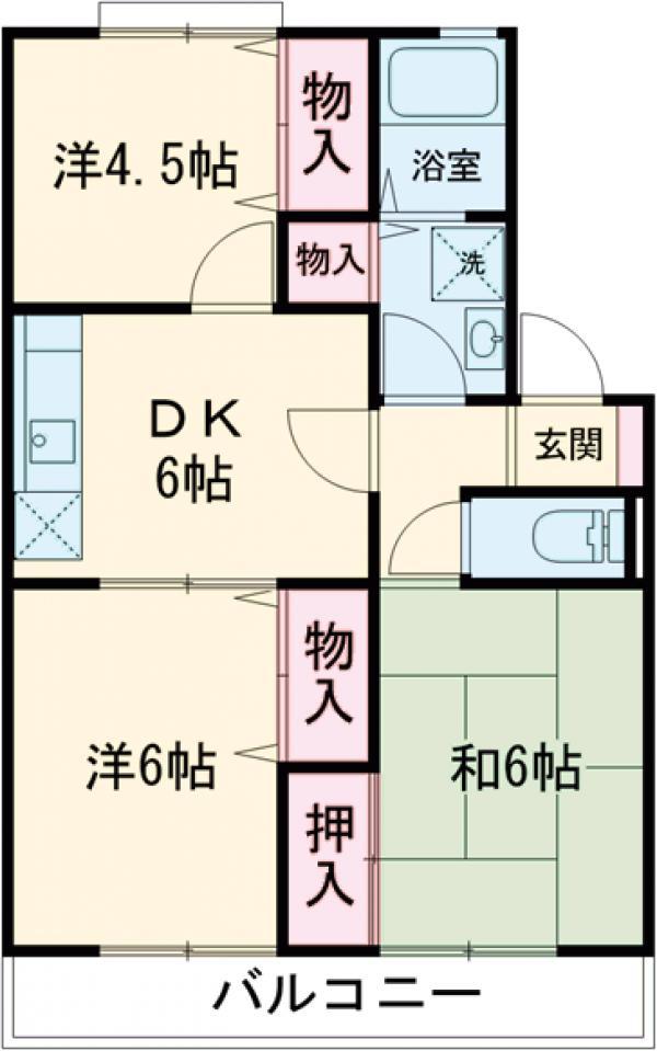 アヴァンティコート(3DK/2階)の間取り写真