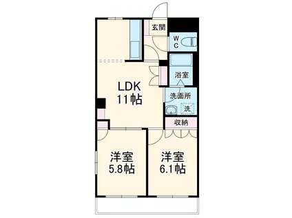 グレース・ヴィラ・エトワール(2LDK/3階)の間取り写真