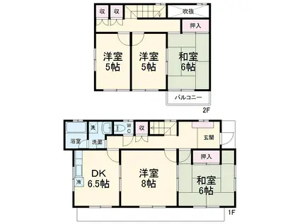 名古屋市鶴舞線 植田駅(名古屋市営) 徒歩29分 2階建 築46年(4LDK)の間取り写真