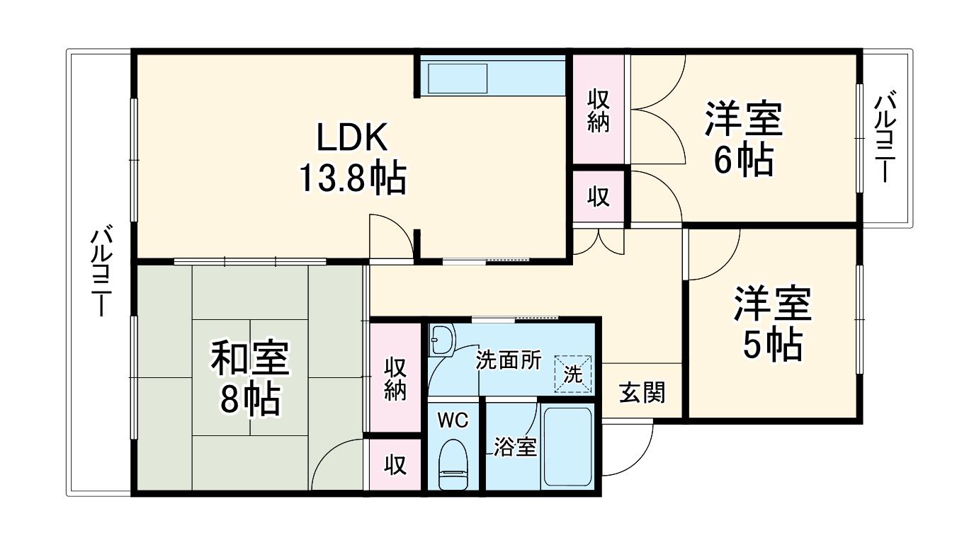 さくらハイツ(3LDK/2階)の間取り写真