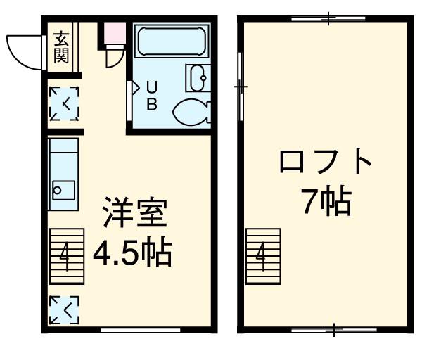ネオステーションプラザ日吉イースト(ワンルーム/2階)の間取り写真
