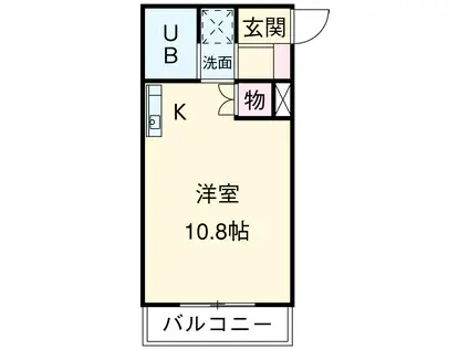 セントラルハイツ本山(ワンルーム/2階)の間取り写真