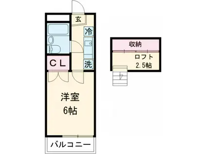 あかるハイム18(1K/1階)の間取り写真