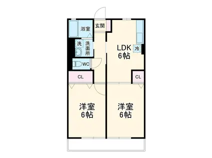 グレイス大平台(2DK/1階)の間取り写真