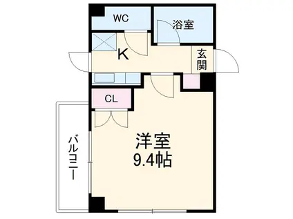 シティライフ藤ヶ丘南2号館(1K/2階)の間取り写真