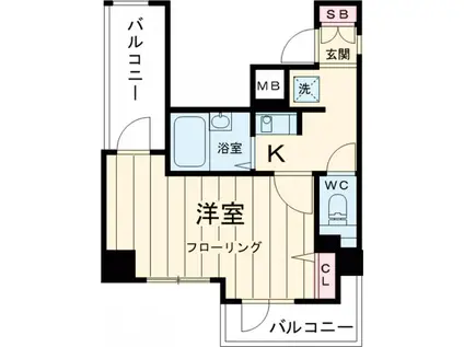 サンテミリオン目白(1K/12階)の間取り写真