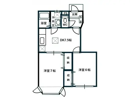 ピュアクレストⅠ(2DK/1階)の間取り写真