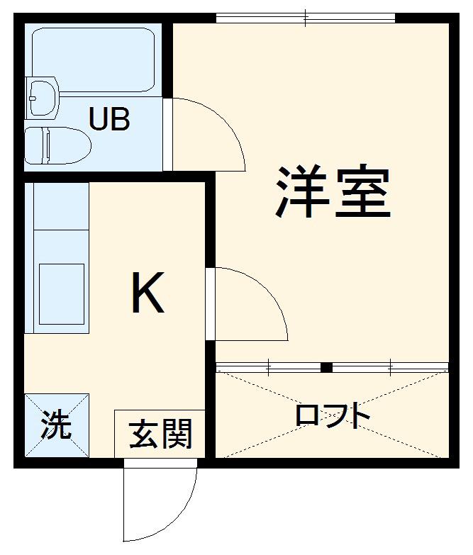 アークハイムⅡ(1K/2階)の間取り写真